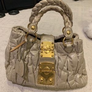 Miu Miu gathered leather satchel